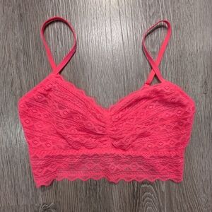 PINK NWOT Hot Pink Lace Bralette Small #88